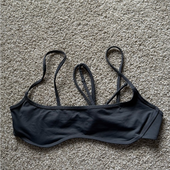 SKIMS Other - Skims swim micro scoop bikini top in gunmetal